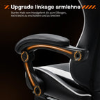 Sweetcrispy Gaming Stuhl,Ergonomischer Bürostuhl mit Fußstütze,Gamer PC Stühle mit Kopfstütze Lendenkissen,90-150° einstellbar Gaming Chair,Leder Drehbar Schreibtischstuhl Computerstuhl,Weiß