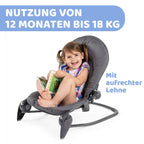 Chicco Hoopla Babywippe, bequeme und animierende Wippe, mit Spielbar und Textilanhängern, 4-fach verstellbar, modular und kompakt, von 0 Monaten bis 18 kg