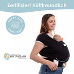 Sleepy Wrap Babytragetuch - Anschmiegsames & Einfach zu Bindendes Tragetuch Baby Neugeboren bis 15 kg, Waschbar, Leicht & Atmungsaktiv (Schwarz)