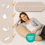 Totsy Baby Stillkissen XXL Schwangerschaftskissen 190 cm - Pregnancy Pillow Body Pillow Seitenschläferkissen Schlafkissen Lagerungskissen Kissen mit Bezug aus Baumwolle Oeko-Tex