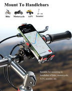 BRCOVAN Aluminiumlegierung Motorrad Handyhalterung mit Vibrationsdämpfer, Verstellbar Handy Motorradhalterung, Diebstahlsichere Lenker Handyhalter für Fahrrad, Roller, ATV, für 4,7-7,2 Zoll Smartphone