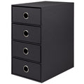 Rössler SOHO 4er Schubladenbox aus Papier | Büro Organizer Schreibtisch | Schubladen Organizer Büro Zubehör & Bürobedarf | Schreibtisch Organizer Box | 18 x 25 x 32 cm | 1 Stück | Farbe: Schwarz