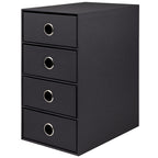 Rössler SOHO 4er Schubladenbox aus Papier | Büro Organizer Schreibtisch | Schubladen Organizer Büro Zubehör & Bürobedarf | Schreibtisch Organizer Box | 18 x 25 x 32 cm | 1 Stück | Farbe: Schwarz