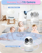 HelloBaby Babyphone mit Kamera,29 Stunden Akkulaufzeit Babyfon,318°/120° Baby Monitor mit Ferngesteuerter Pan-Tilt Kamera 2X Zoom,Infrarot-Nachtsichtkamera ECO-Modus,Bis zu 1000ft,2-Wege-Audio