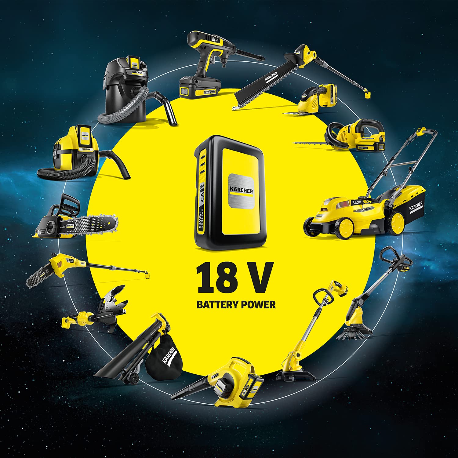 Kärcher 18 V Starter Kit 18/25, 18 V/2,5 Ah Akku mit Schnellladegerät, Lithium-Ionen-Akku, Ladezeit: in weniger als 1,5 Stunden zu 100% aufgeladen, für alle Geräte der 18 V Battery Power Plattform