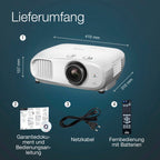 Epson EH-TW7100 4K PRO-UHD-Projektor, 3.000 Lumen, bis zu 500-Zoll Bilddiagonale (12,7 m)
