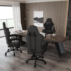 JUMMICO Gaming Stuhl, Schreibtischstuhl mit Massagefunktion,Bürostuhl Ergonomisch mit Fußstütze,150 kg, Schwarz