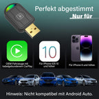 Tadcov Mini Carplay Wireless Adapter für iPhone & Apple, Auto Connect, Verwandelt Kabel in Wireless, Plug-and-Play, kompakter USB-Dongle für Autos mit Apple CarPlay (iOS 10+, ab 2015), 1 Pcs