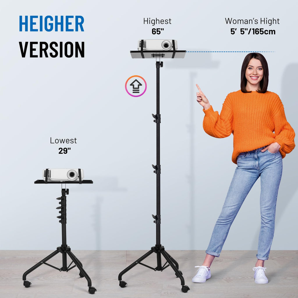 CAHAYA Beamer Ständer Projektor Halterung Multifunktionaler mit Omni-Direktionalen Rollen Bodenständer für Laptop Ständer Projektor Kamera mit verstellbarer Höhe für Outdoor-Filme CY0332