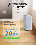 Woleix Luftentfeuchter elektrisch 12L, Entfeuchter elektrisch für Keller, Raumentfeuchter elektrisch 35dB für Räume bis zu 122m³/25m², mit Filter und 1M Ablaufschlauch, Timer, 10 J. Gar.