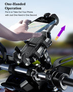 BRCOVAN Motorrad Handyhalterung mit Vibrationsdämpfer, Anti-Shake Handy Motorradhalterung, Verstellbar Lenker Handyhalter für Motorrad, Fahrrad, Roller, ATV, für 5,4 Zoll - 7,2 Zoll Smartphones