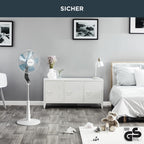 Rowenta Standventilator Turbo Silence Extreme, 4 Geschwindigkeitsstufen, Nachtmodus, Turbostufe, automatische Oszillation, bis zu 80 m³/Min. Luftzirkulation, Ventilator leise, weiß/schwarz, VU5640