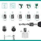 ENT 26516 5-tlg Aufsteckversenker-Set HSS, Durchmesser (d) 4, 5, 6, 8 und 10 mm, e 90°, Rechts