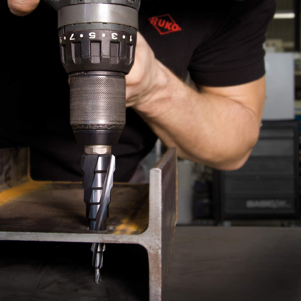 RUKO ULTIMATECUT Multidrill-Satz HSS RUnaTEC in Kunststoffkassette, HSS RUnaTEC Beschichtung, revolutionäre Schneidengeometrie, 3-teilig
