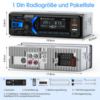 RDS Autoradio Bluetooth mit Typ-C-Ladeanschluss, Wistrue FM/AM Autoradio 1DIN Unterstützt 2USB/AUX/SD/TF/EQ/DSP/MP3 Player