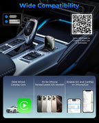 Mini CarPlay Wireless Adapter für iPhone - Converts Wired to Wireless CarPlay Adapter, CarPlay Stick für Apple Wired CarPlay Cars & für iPhone iOS 10+, USB & Type-C, Plug & Play
