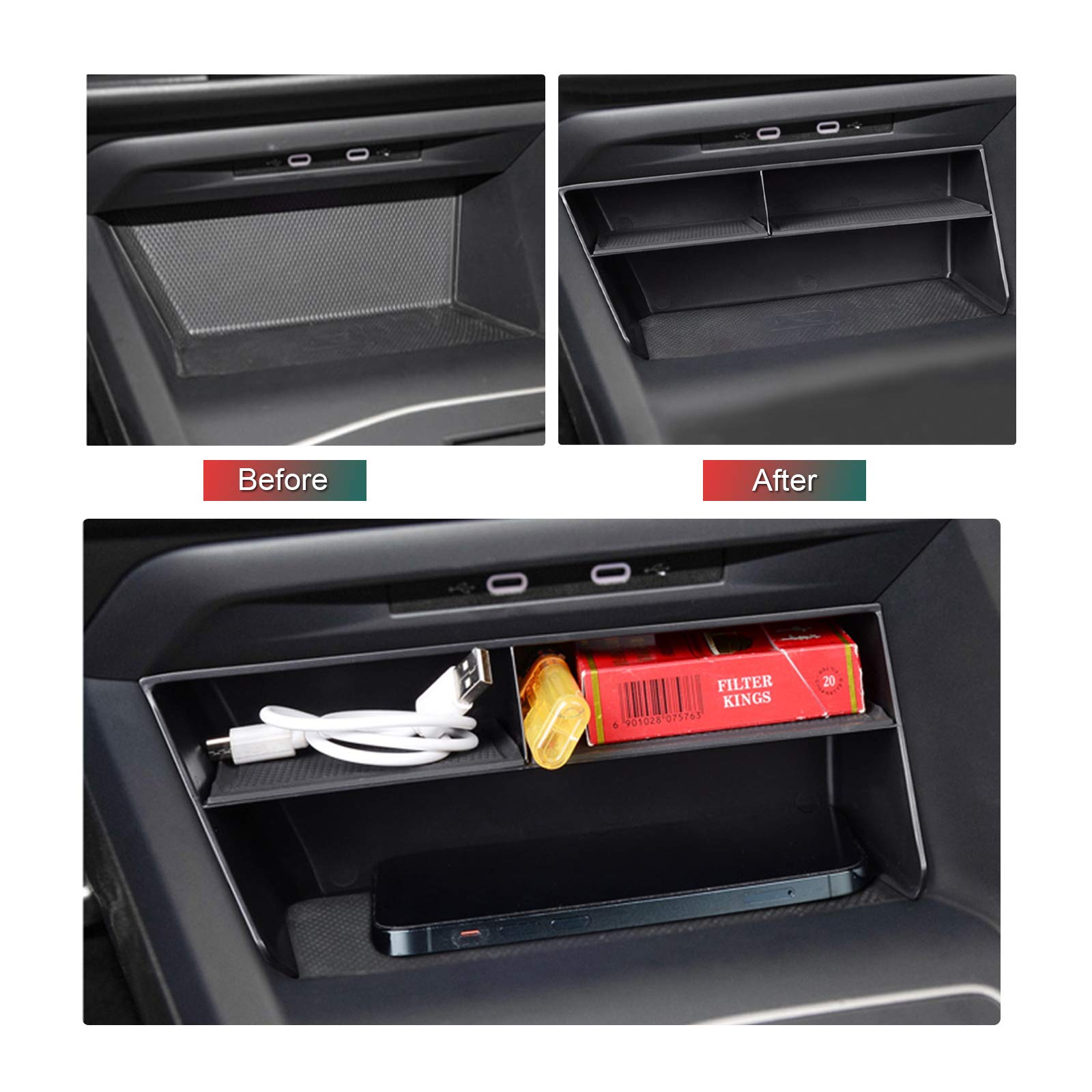 LFOTPP Ablagefach Mittelkonsole V W Golf Mk8 8 8.5, Auto Zubehör Organizer Aufbewahrungsbox Original