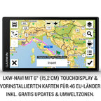 Garmin dēzl LGV 610 EU – LKW-Navigationsgerät mit Farbdisplay, vorinstallierten EU Karten (46 Länder), fahrzeugspezifischem Routing, Echtzeitdienste & Zielorte mit Satellitenbildern