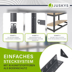 Juskys 2er-Set Lagerregal Basic 2X 180x90x40cm (HxBxT) - 1750 kg - 10 Böden - Schwerlastregal Steckregal Metall Kellerregal Regalsystem Regal - Grau