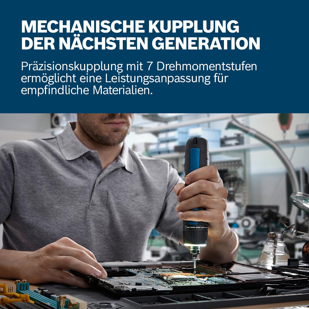 Bosch Professional Akkuschrauber Bosch GO 3 (inkl. 8-teiligem Bit-Set, Bitaufnahme, USB-C-Kabel, Mini-Koffer)