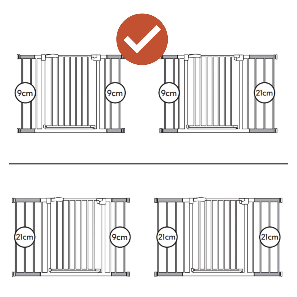 hauck Open N Stop 2, Schwarz - Kinderschutzgitter Hundegitter, Verstellbare Breite 75-80 cm, 77 cm Hoch, Beidseitige Einhand Öffnung, ohne Bohren, für Innen