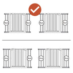 hauck Open N Stop 2, Schwarz - Kinderschutzgitter Hundegitter, Verstellbare Breite 75-80 cm, 77 cm Hoch, Beidseitige Einhand Öffnung, ohne Bohren, für Innen
