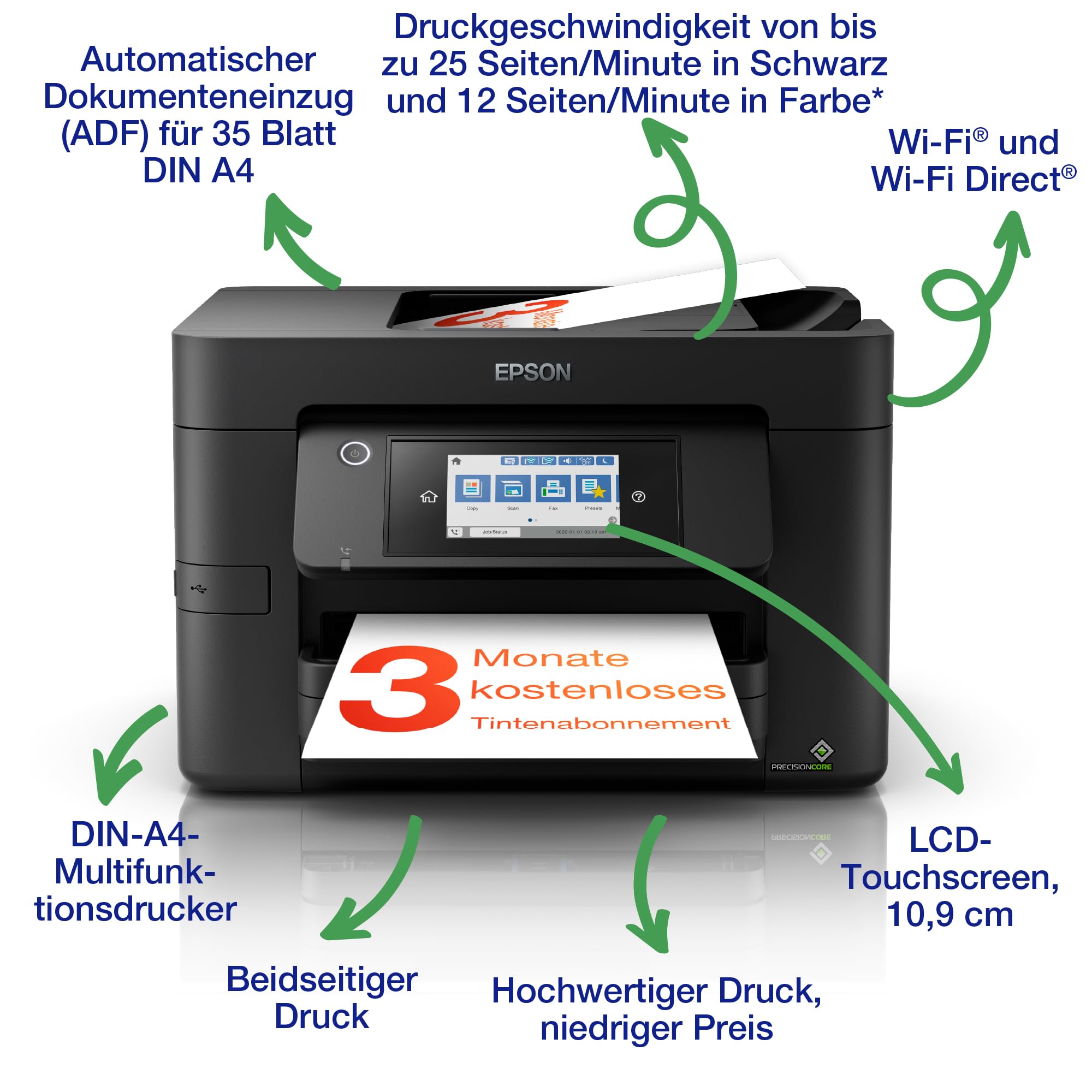 WorkForce Pro WF-4820DWF A4 kabelloser Multifunktionstintenstrahldrucker