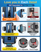 VANMASS 2025【True Militär-Klasse】 Handyhalterung Auto【Upgrade Super Saugnapf & Clip 】 4 in 1 Handy Halterung Auto Handyhalter Armaturenbrett Scheibe Lüftung Zubehör Kohlefaser Blue