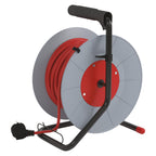 EMOS - Kabeltrommel 20m - 4 Schuko-Steckdosen - 230 V, 10 A, 2300 W - hochwertige PVC-Isolierung - H05VV-F3G 1,0 mm2 - Überhitzungsschutz, Spulenbremse - IP20 für Innen