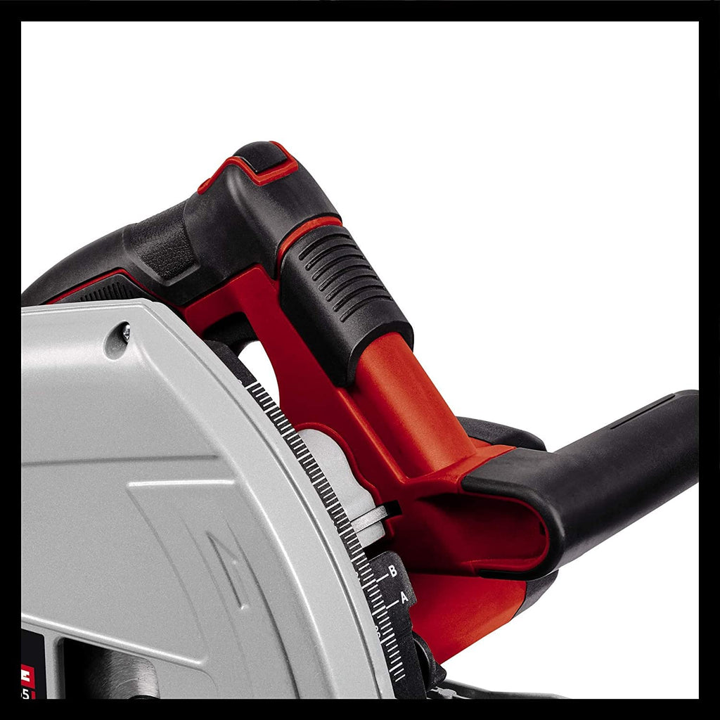 Einhell Tauchsäge TE-PS 165 (1.200 Watt, werkzeuglose Einstellung bei Schnitttiefe + Neigungswinkel, hochwertiges Hartmetall-Sägeblatt, Sägeblattarretierung)