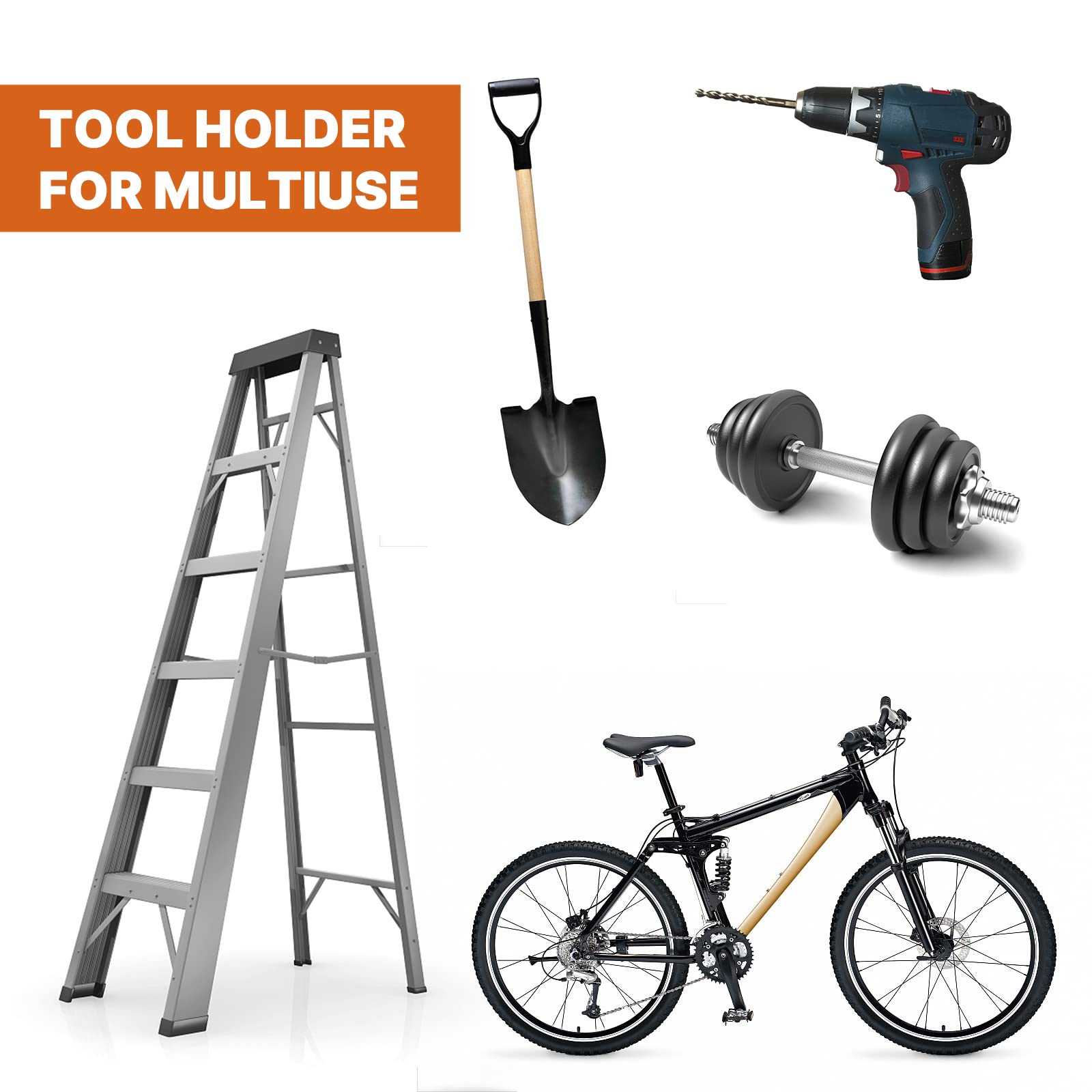 FLEXI RODS Garage Storage Garage Organizer Trimmer Rack Garden Power Tool Hanger for Grass Trimmer, Hedge Trimmer, Garage Wall, Garage Trimmer, Garden Tools, 1 Pack