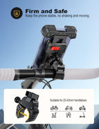 Grefay Handyhalterung Fahrrad, Handyhalterung Motorrad -Universal 360° Lenker Halter für iPhone 16/15/14 Pro Max Plus, SE, 13/12 Pro Max Mini, 11 Pro Max, Samsung S23 S22, Smartphone(4.7"-7.2")