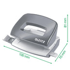 Leitz NeXXt Mini-Locher- und Heftgerät-Set für bis zu 10 Blatt, Inkl. P2 Nr. 10 Heftklammern, perlweiß, WOW, 55612001