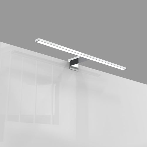 B.K.Licht - Spiegelleuchte Bad mit 2 in 1 Montage, neutralweiße Lichtfarbe, klemmbar, Badezimmerlampe, Schrankbeleuchtung, Spiegellampe, Lampe Badezimmer, Spiegelbeleuchtung, 60x10,3x3,6 cm, Chrom