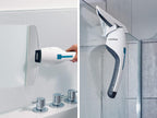 Leifheit Fenstersauger Nemo inkl. Wandhalterung und Baddüse, Badsauger mit wasserdichtem Gehäuse für die Dusche, verwendbar bis zu 45 min, handlicher und Leichter Fensterreiniger