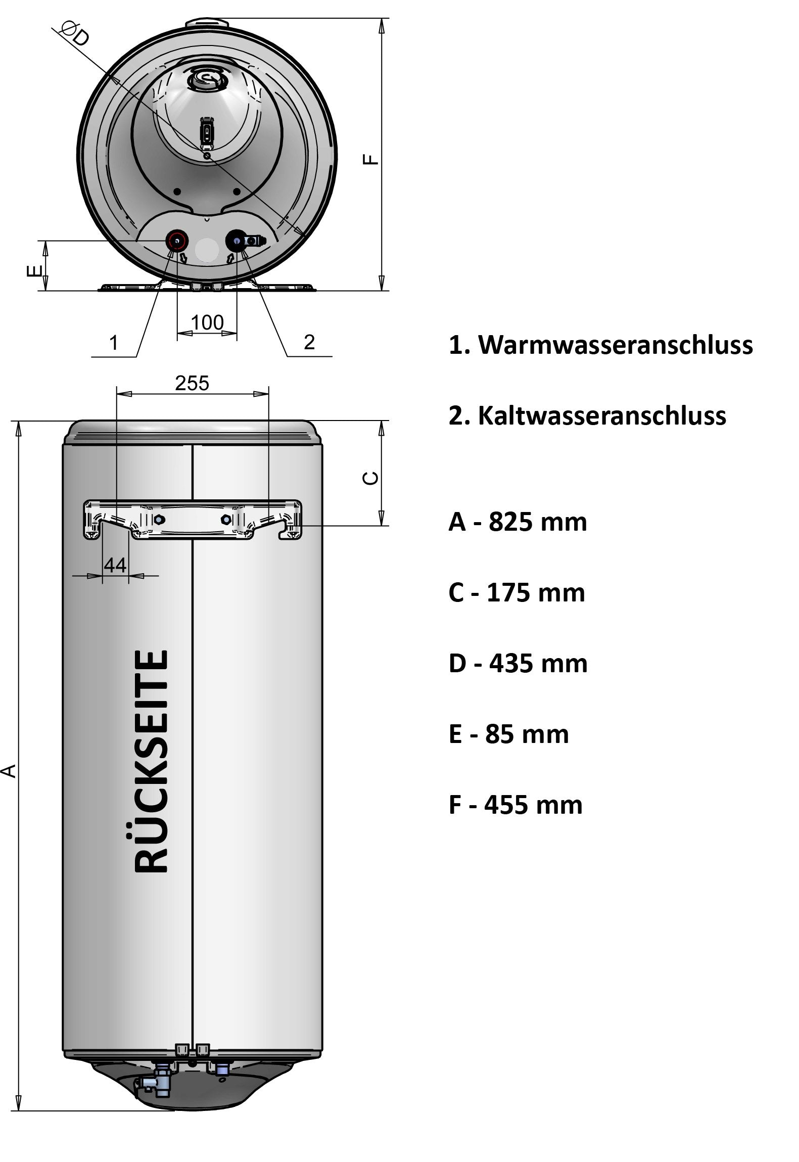 Warmwasserspeicher Warmwasserboiler Eldom Style 80L druckfest