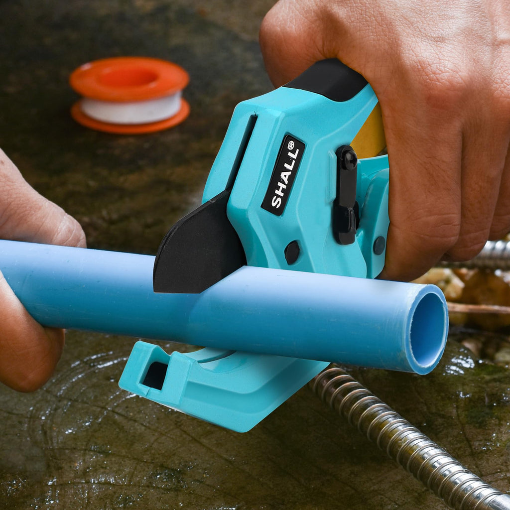 SHALL 2,5 Zoll (63 mm) Kunststoff-Rohrschneider, PVC-Schneider, Ratschen-Rohrschneider zum Schneiden von PEX-, PVC- und PPR-Kunststoffschläuchen mit 63 mm Außendurchmesser, hochwertiges Kunststoffrohr