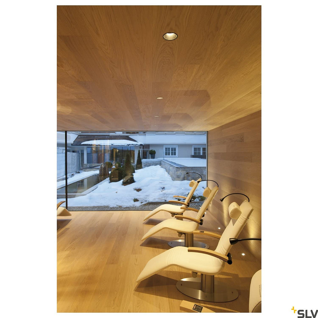 SLV Deckeneinbauleuchte HORN 1 / Spot, Fluter, Deckenstrahler, Deckenleuchte, Einbau-Leuchte LED, Innen-Beleuchtung / GU10 IP20 50W schwarz