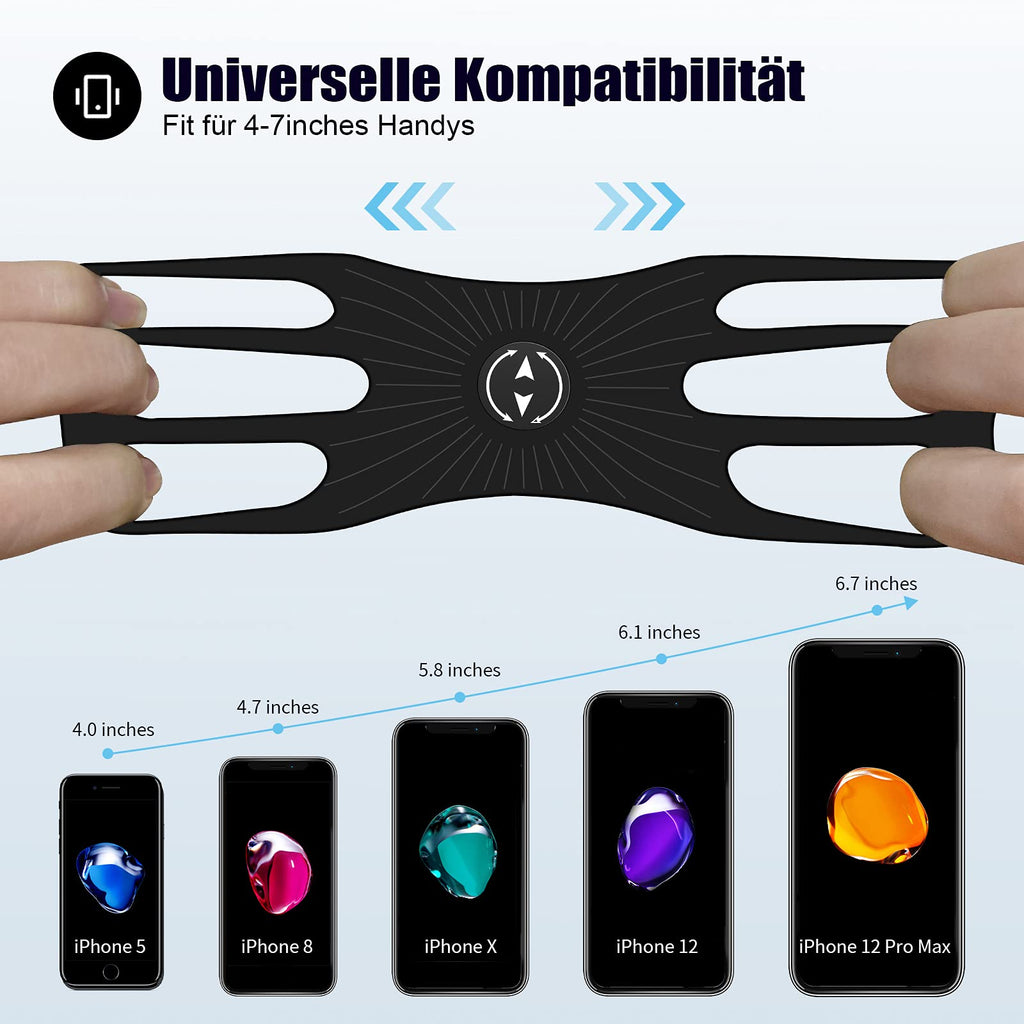 Handyhalterung Fahrrad, Deerfun Universal Handyhalter Motorrad Abnehmbar 360°Verstellbare Fahrrad Handyhalterung für 4,0-7,0 Zoll Smartphone