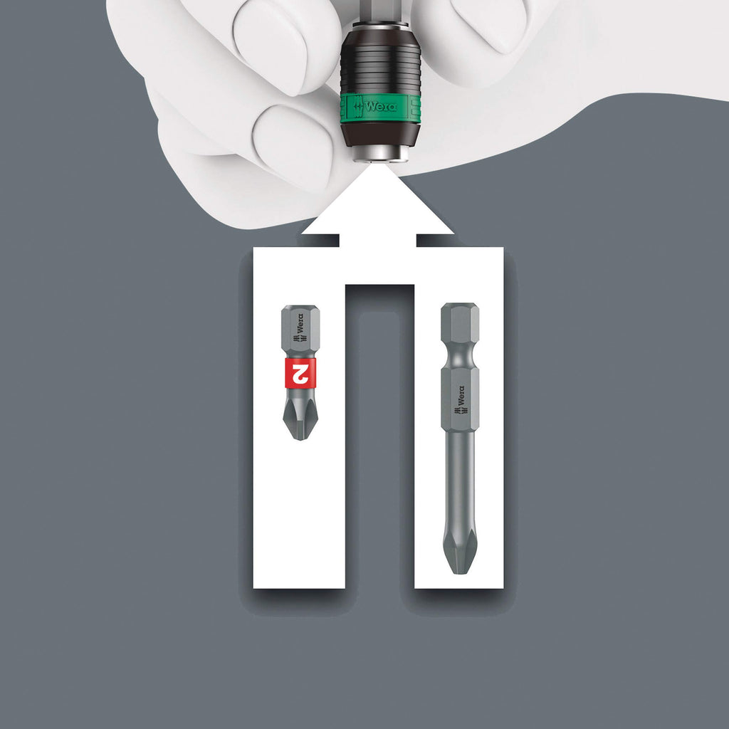 Wera 05051493001 838 RA-R M Bits-Handhalter mit Ratschenfunktion, 1/4", 1/4" x 123,5 mm