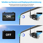 Rückfahrkamera Kabellos Dual Solar Magnetische Rückfahrkamera: 7“ 1080P Touchscreen IPS-Monitor, 12000mAh Akku, 1 Min Einrichtung, IP69K Wasserdicht Rückfahrkameras für Wohnmobile,Anhänger und LKWs