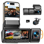 CARTSDOII Dashcam Auto,3 Kanal Vorne Hinten Innen 4K+1080P+1080P Dash Cam,490°Weitwinkel-Rundumschutz,Auto Kamera mit 64GB SD Karte,3.16",Nachtsicht,WDR,WiFi,G-Sensor,Loop-Aufnahme,24H Parküberwachung