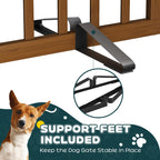 Semiocthome Freistehendes Haustiergitter mit 2 Ständern, Bambus-Hundegitter für Türen, Hundegitter für das Haus, Welpengitter für Treppen, Faltbarer Sicherheitszaun, 61 cm Höhe, 2 Paneele, komplett