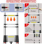 5M Teleskopleiter, Aluleiter Klappleiter Mehrzweckleiter Rutschfester Ausziehleiter Ausziehbare Leiter Sprossenleiter Stehleiter Tragbar Leichte Leiter Schiebeleiter 150 kg Belastbarkeit