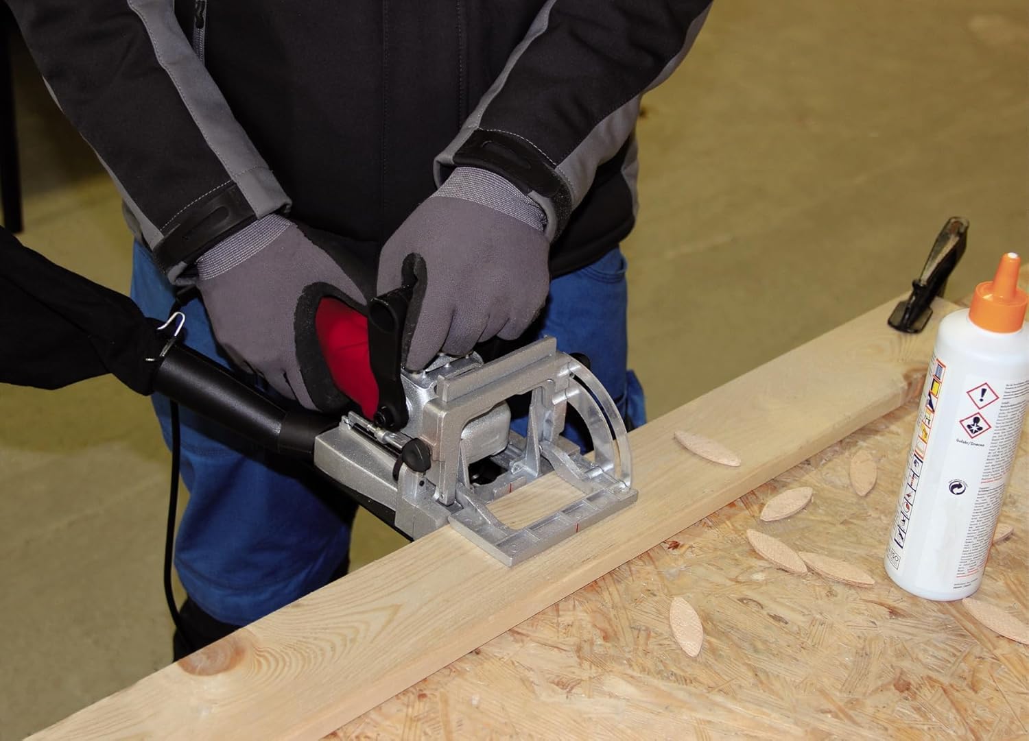 Einhell Flachdübelfräse TC-BJ 900 (860 W, 14 mm, Winkel- und Höheneinstellung, Staubfangsack)