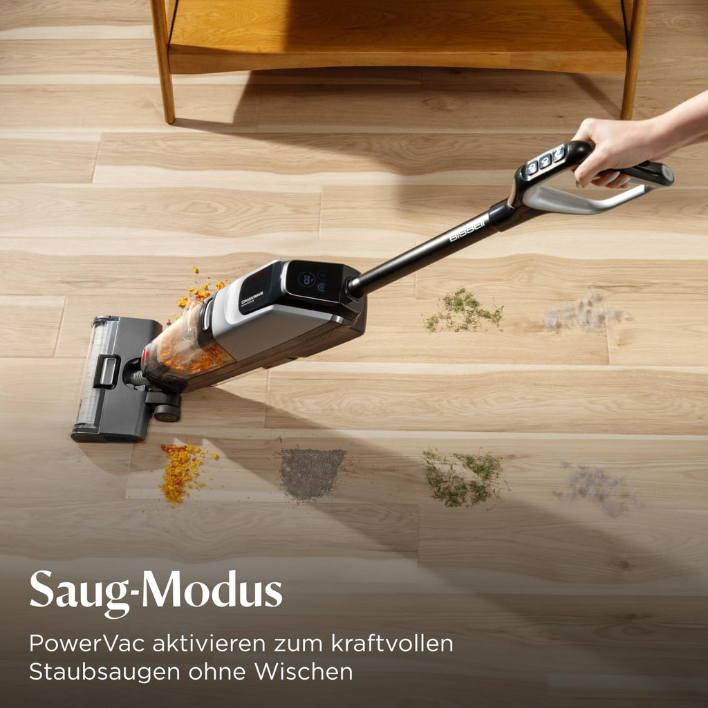 Bissell CrossWave OmniForce, Kabelloser Nass Trockensauger, Saugen & Wischen in Einem oder nur Saugen Modus, Nasssauger mit Hoher Leistung, Waschsauger, Saugwisher, 240m² Mehrflächenreinigung, 3912N