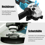 ANUPTTA - Akku Winkelschleifer Ø125mm 10000 U/min für 18V Makita Akkus - Bürstenloser Motor, Akku Flex Trennschleifer Zum Schneiden, Schleifen, Polieren（Nur Gehäuse）