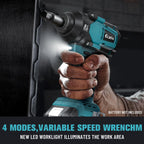 Ecarke 800Nm Akku Schlagschrauber Kompatibel mit Makita 18V Lithium-Akku, 1/2 Zoll Bürstenloser Schlagschrauber mit LED-Licht für Gerüstbau, Autoreifen und Automobilmontage (Ohne Akku und Ladegerät)