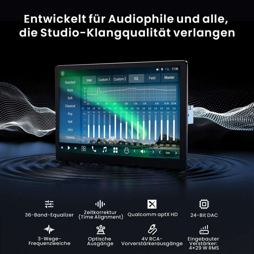 ATOTOZONE 12.9" QLED AI Android Autoradio 1 DIN, Floating Screen Auto, 8G+128G In-Dash Navigation,4G LTE, Kabelloses CarPlay & Android Auto, Dual-Phone & 2 Bluetooth,SCVC,GPS-Tracking,X10G129E