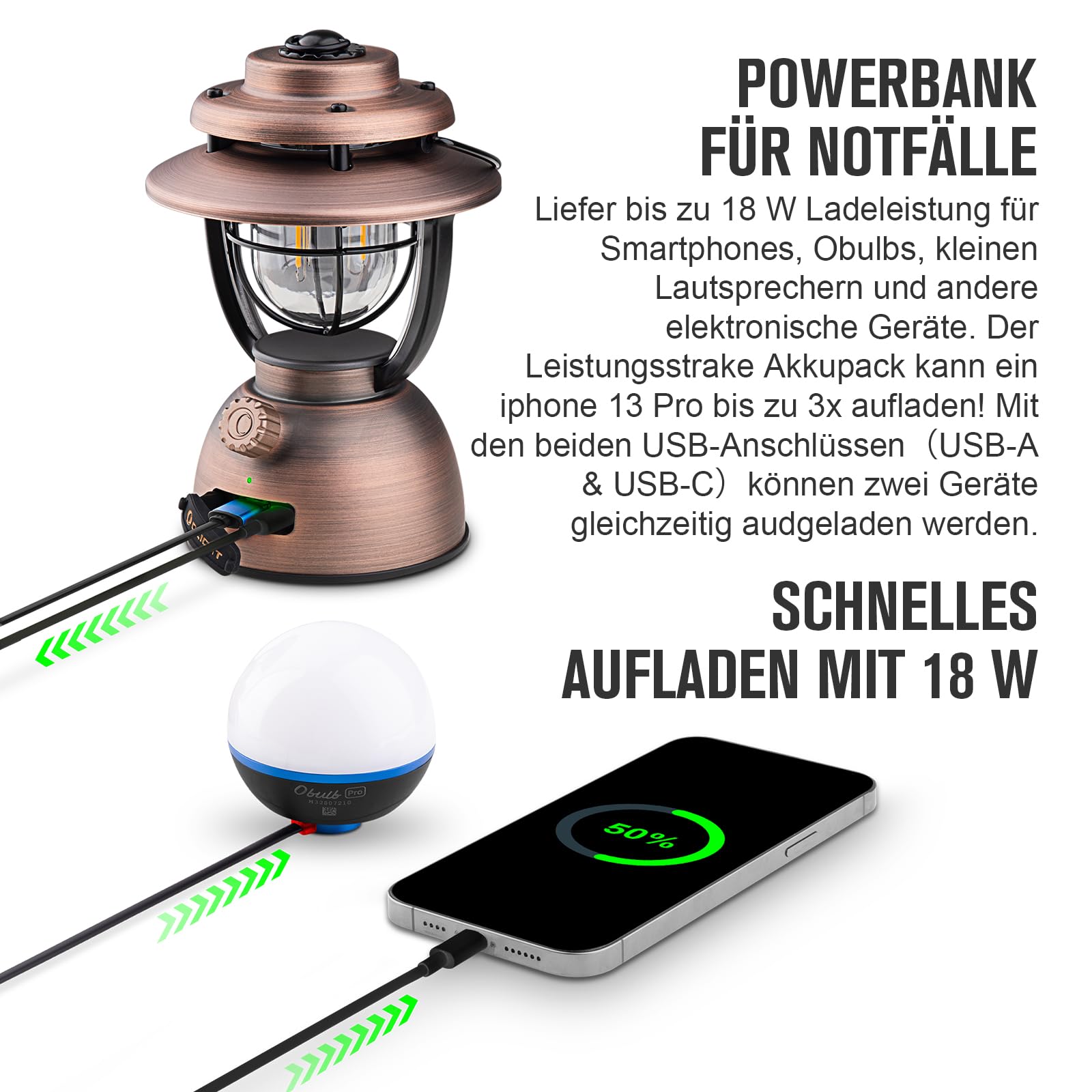 OLIGHT Olantern Classic 2 Pro Campinglampe 300 LM, LED Laterne im Retro-Stil Stufenlos Dimmbar, Notstrombank USB Wiederaufladbar, für Camping, Garten, Stimmungsvolle Dekoration, Wandern